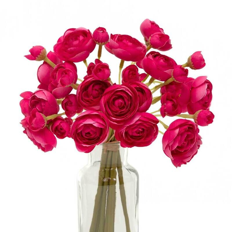 Bundle of 9 Ranunculus Rose Pink