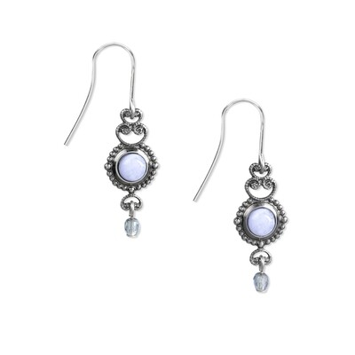 Silver Forest Earrings Silver Blue Agate Filigree Silver Forest Earrings Silver Blue Agate Filigree