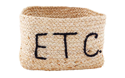 Embroidered Woven Basket - ETC