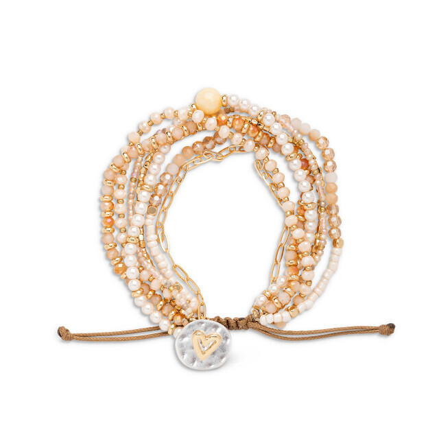 Beaded Love Bracelet - Champagne