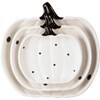 Black &amp; White Dot Pumpkin Plate Set