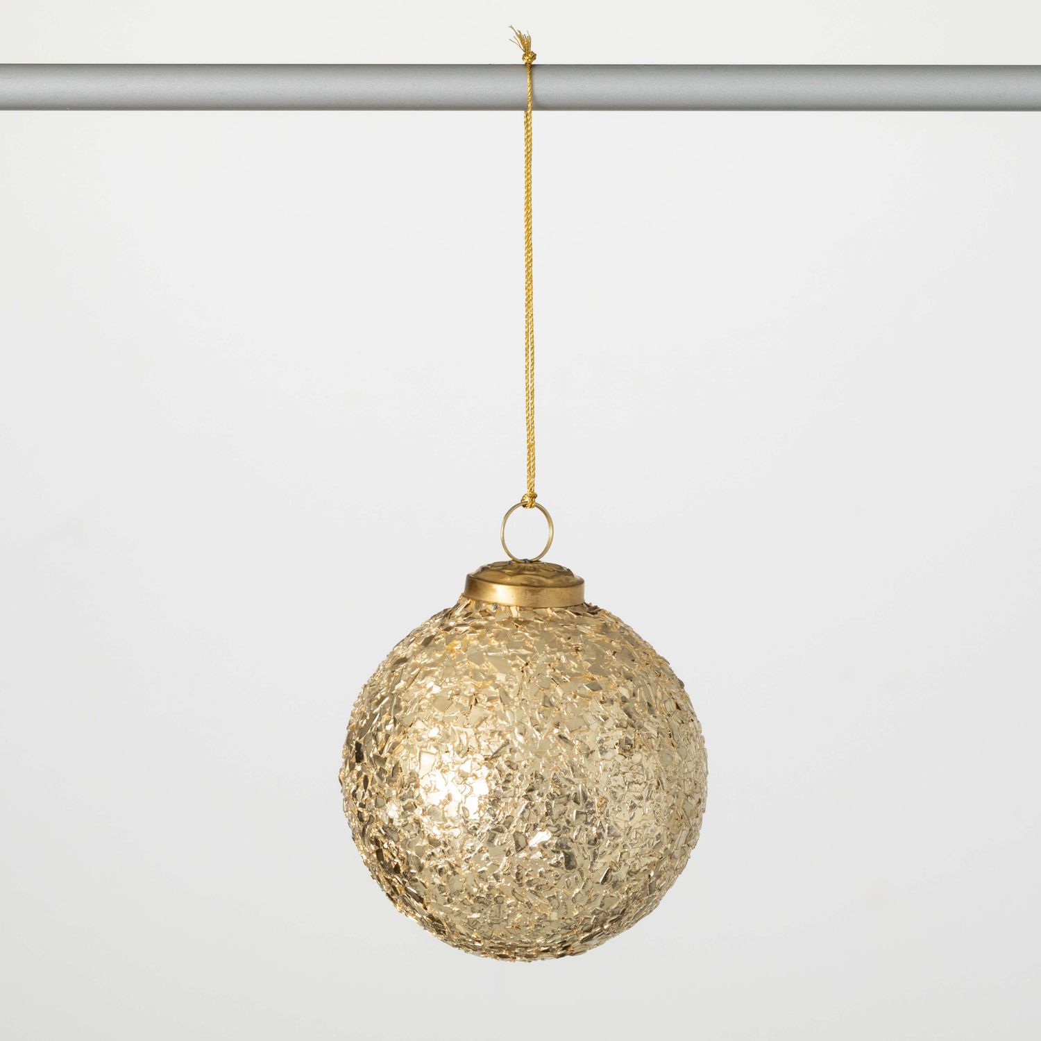 Flecked Gold Ball Ornament