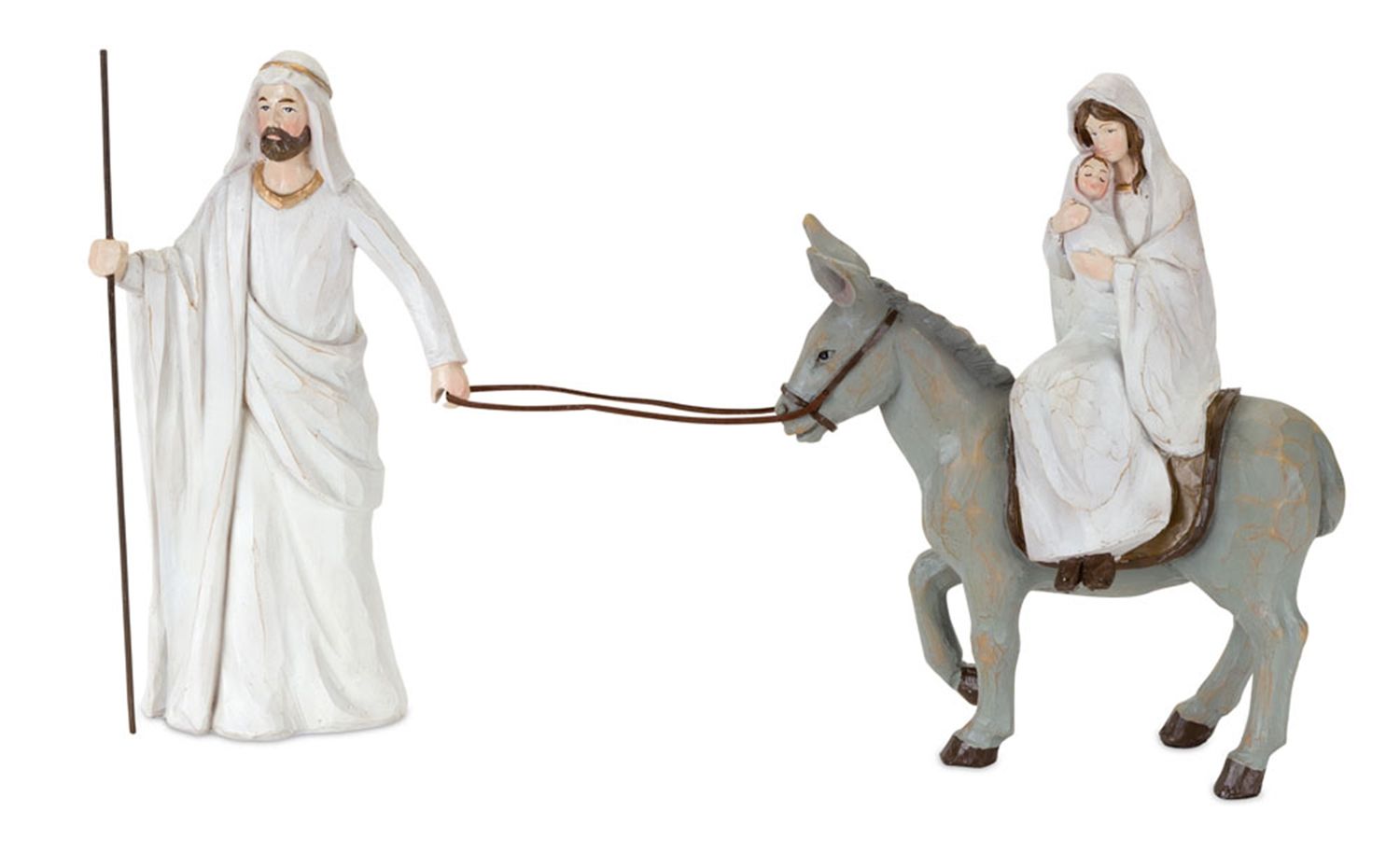 Holy Family w/Donkey Resin