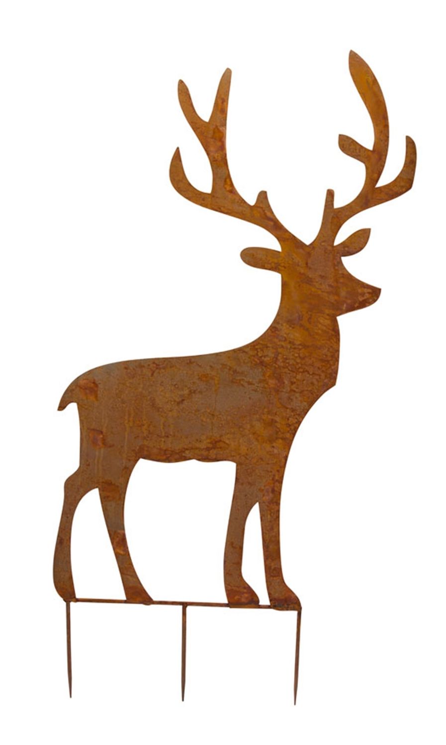 Deer Cut-Out Stake 49&quot;H Iron Looking Right