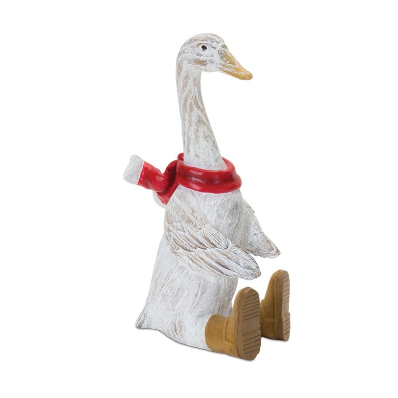 Christmas Goose with Boots 10" Resin