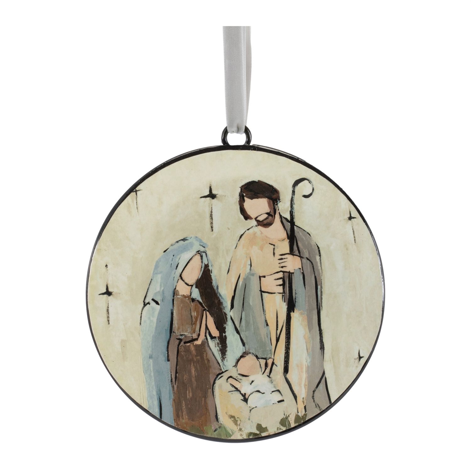 Holy Family Disc Ornament 6”H Iron Holy Family Disc Ornament 6”H Iron