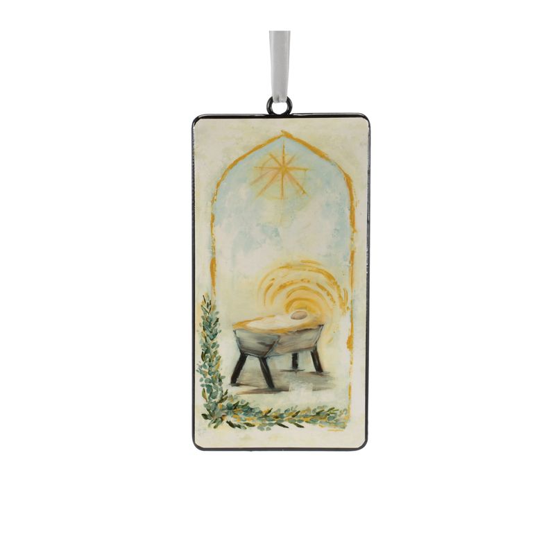 Manger Ornament 8.5”H Iron