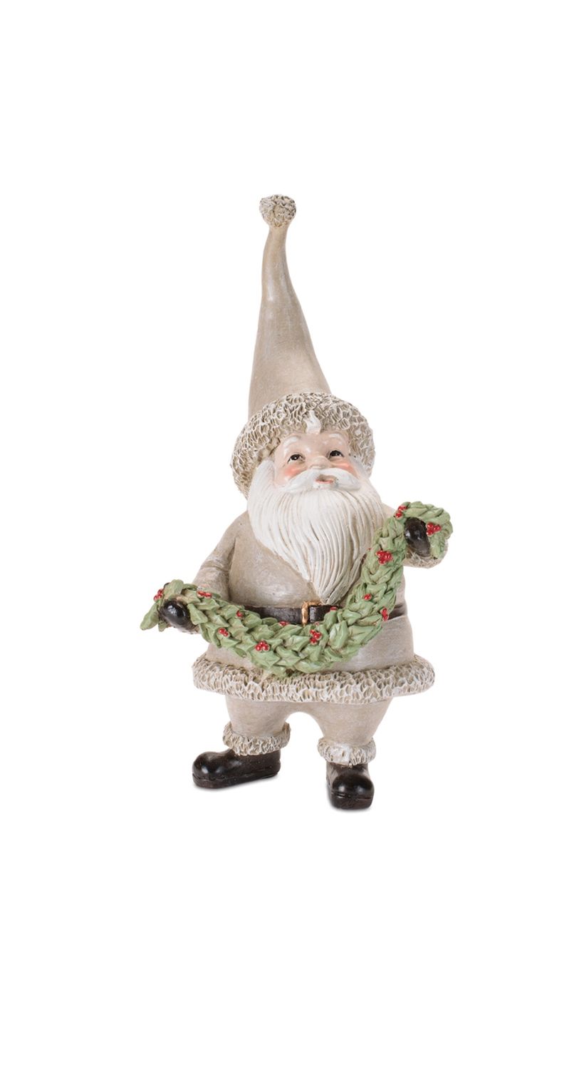 Santa with Holly Figurine