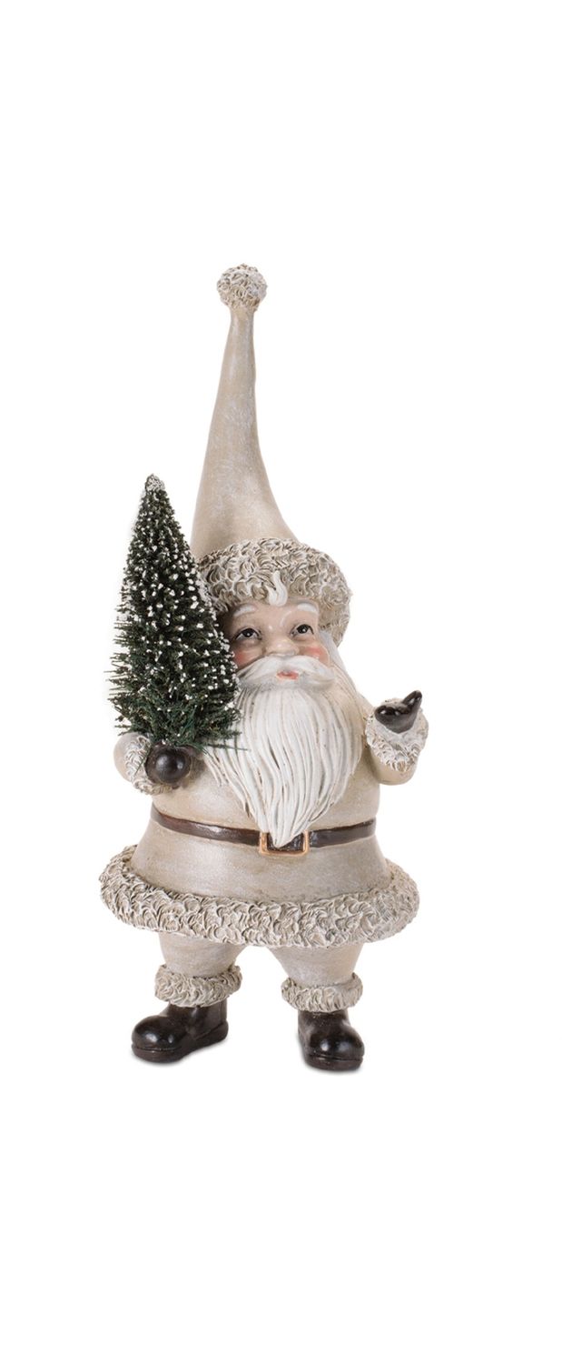 Santa with Tree Figurine