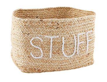 Embroidered Woven Basket - STUFF Embroidered Woven Basket - STUFF