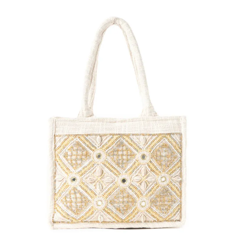 Gypsy Lace Canvas Bag in Boho White Gypsy Lace Canvas Bag in Boho White