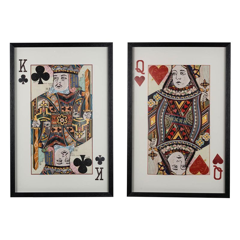 Royal Pair Playing Card Wall Art Set King &amp; Queen Prints