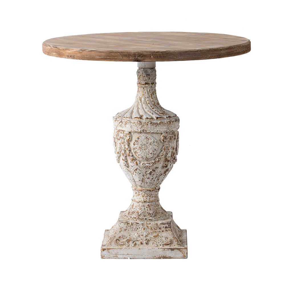 French Country Pedestal Accent Table