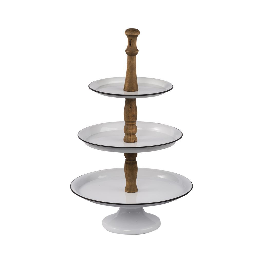 Three Tiered Enamel Serving Stand
