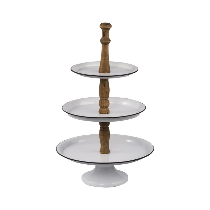 Three Tiered Enamel Serving Stand