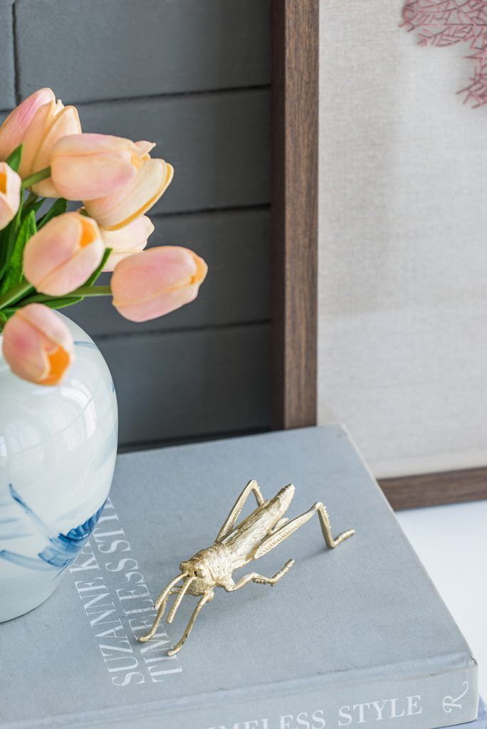 Gold Grasshopper Sculpture