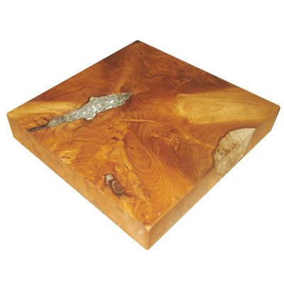 Teak &amp; Resin Table Top Block