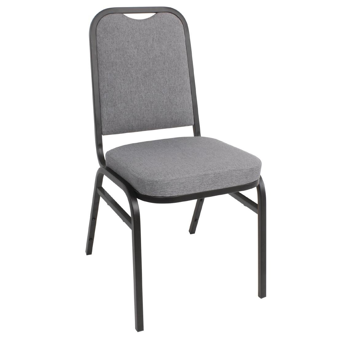 Bolero Square Back Banquet Chairs Black &amp; Grey (Pack of 4)