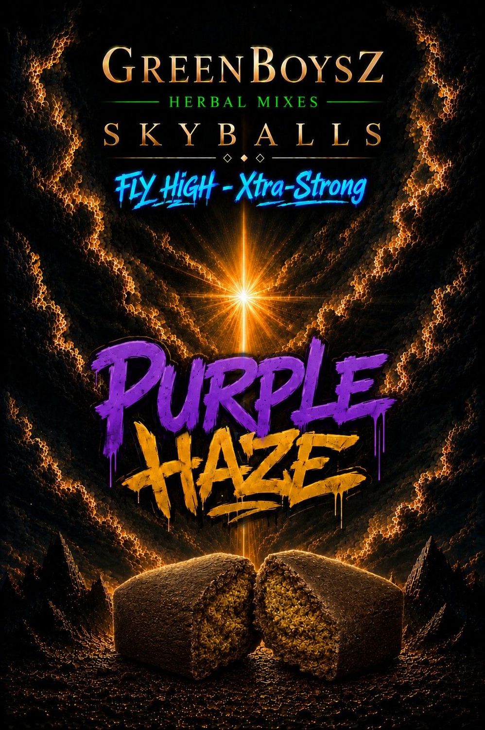PURPLE HAZE GREENBOYZ HERBAL SKYBALL HASH PREMIUM & STRONG 10gr PURPLE HAZE GREENBOYZ HERBAL SKYBALL HASH PREMIUM & STRONG 10gr