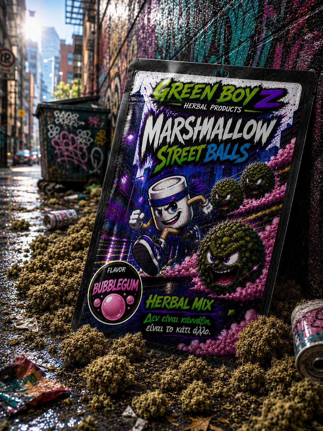 MARSHMELLO STREET BALLS BUBBLE GUM (XTRA STRONG HERBAL MIX) 2gr MARSHMELLO STREET BALLS BUBBLE GUM (XTRA STRONG HERBAL MIX) 2gr