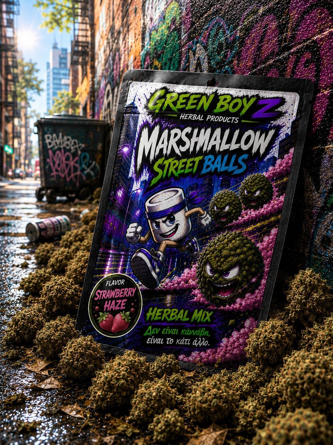 ​​MARSHMELLO STREET BALLS STRAWBERRY HAZE  (XTRA STRONG HERBAL MIX) 2gr