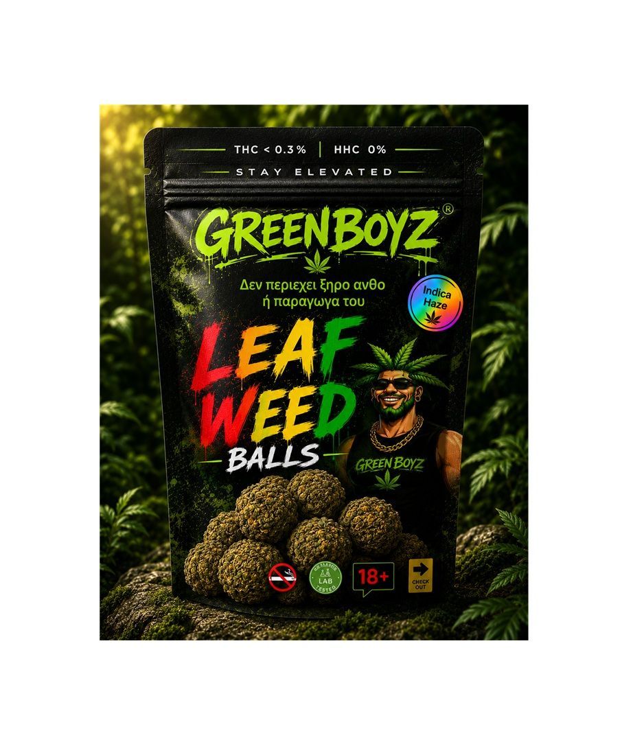 GreenBoyz ​INDICA HAZE Leaf weed BALLS terpene κανναβης (Δεν περιεχουν ξηρο ανθο ή παραγωγα αυτου ) 20gr