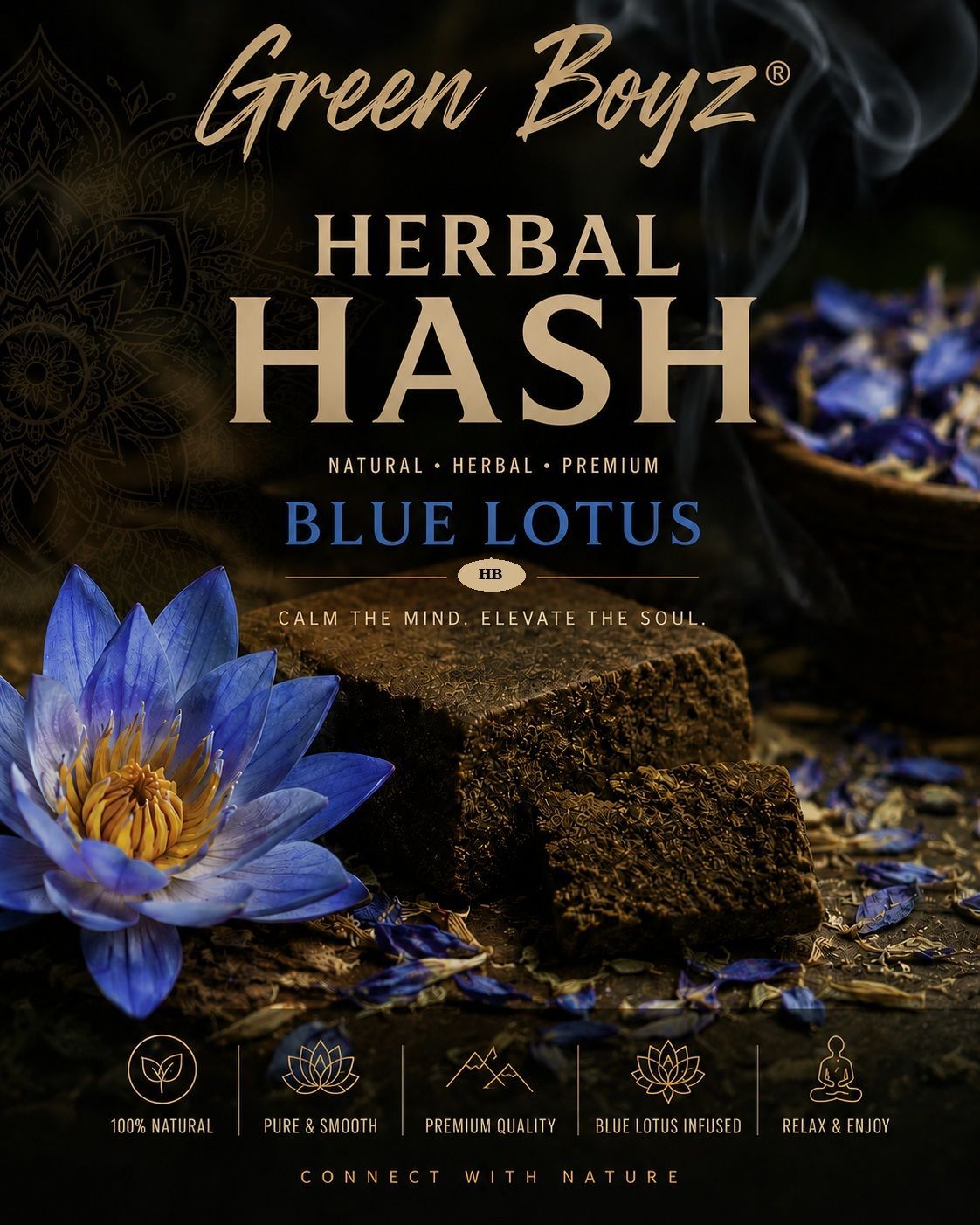 Herbal Hash – Blue Lotus Infused 10gr Herbal Hash – Blue Lotus Infused 10gr