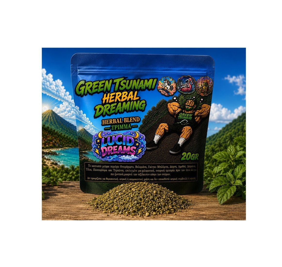 LUCID DREAMS Green Tsunami Herbal Dreaming Blend 20gr LUCID DREAMS Green Tsunami Herbal Dreaming Blend 20gr