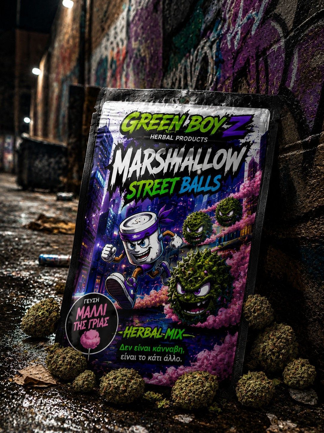 ΜΑΛΛΙ ΤΗΣ ΓΡΙΑΣ MARSHMELLO STREET BALLS (XTRA STRONG HERBAL MIX) 10gr
