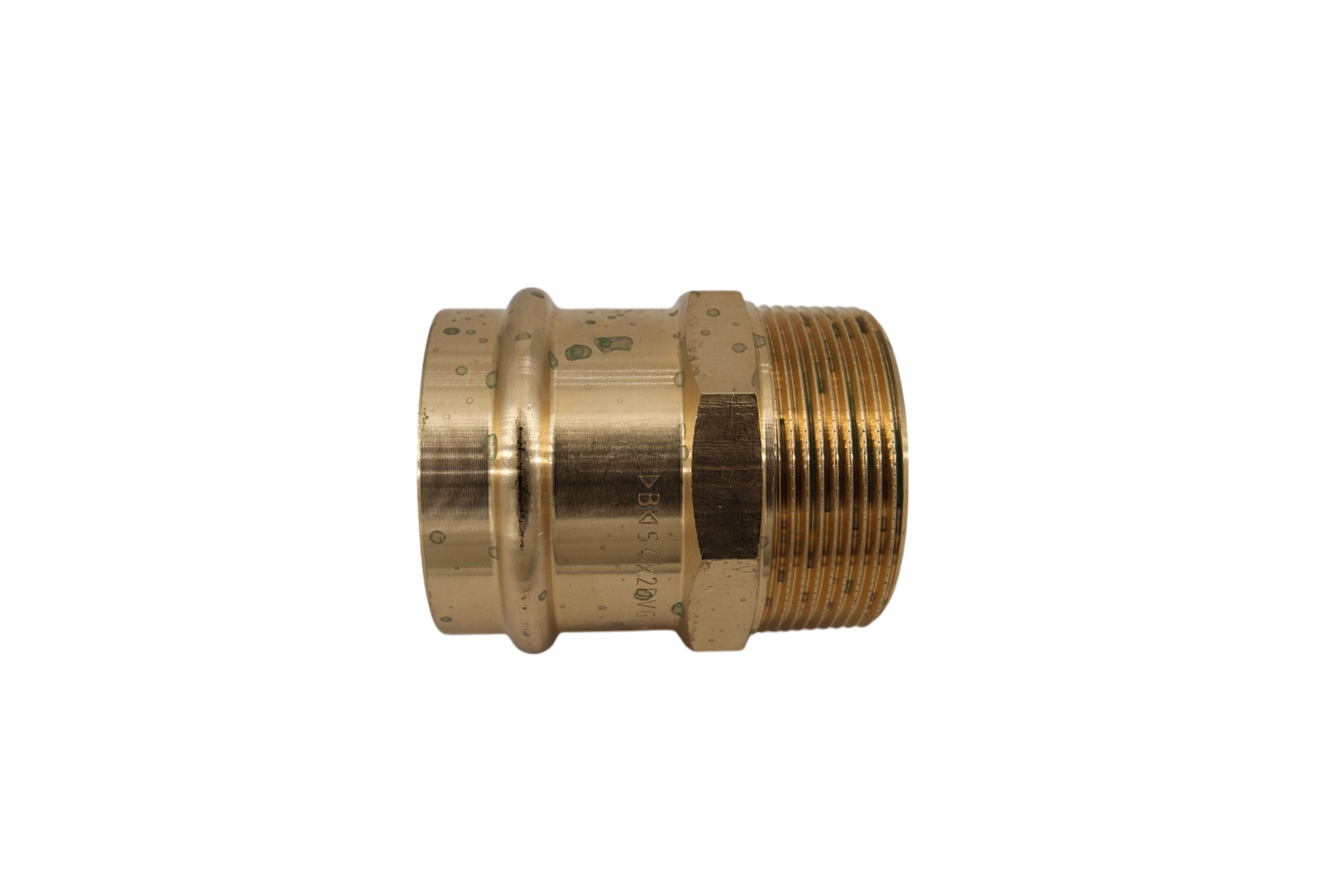 BPUS5450 Uebergangsstueck B-press 54mm x 2"AG Rotguss P4243G