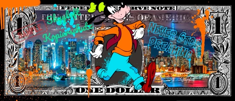 Original &quot;NEVER STOP DREAMING&quot;  DOLLAR von Skyyloft