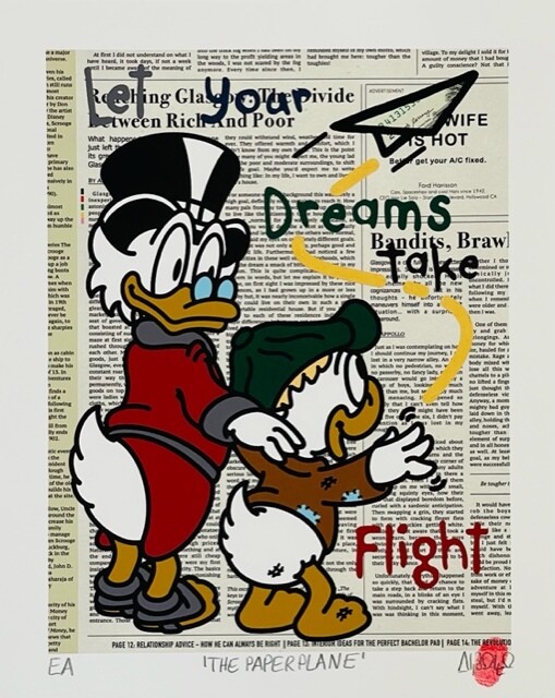 Original APPOLLO Collage-Grafik &quot;THE PAPERPLANE&quot;