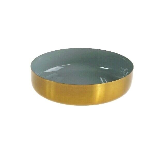 Dekoschale, blaugrau/gold