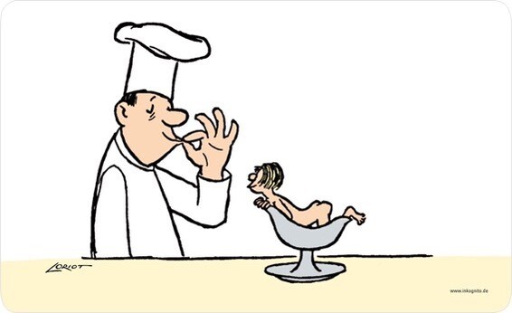Frühstücksbrettchen LORIOT &quot;Sauciere&quot; von Inkognito