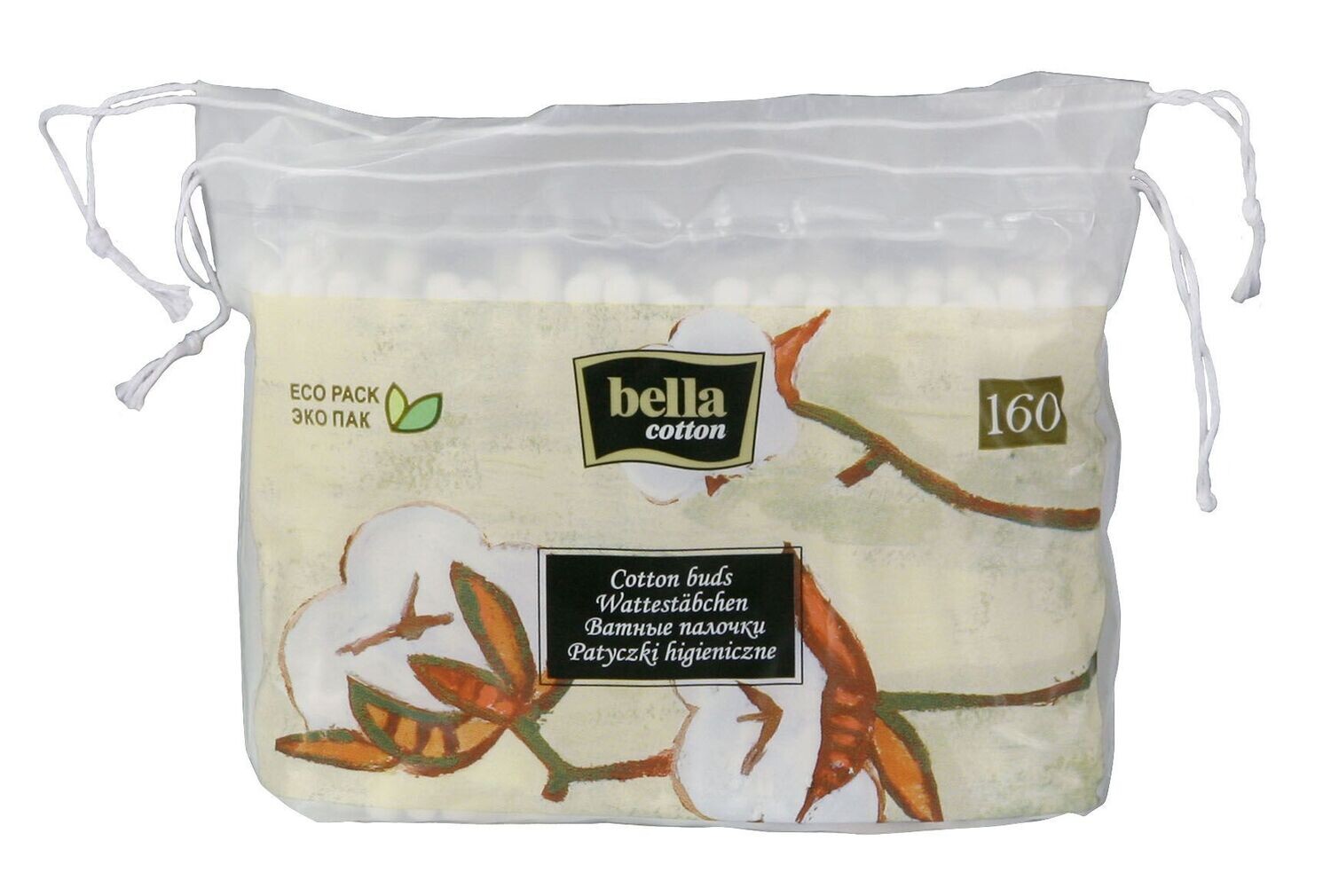 bella cotton BIO Wattestäbchen im Nachfüllpack 160 Stück