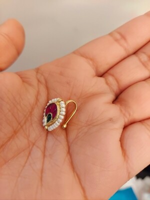 Pachi kundan Nose pin