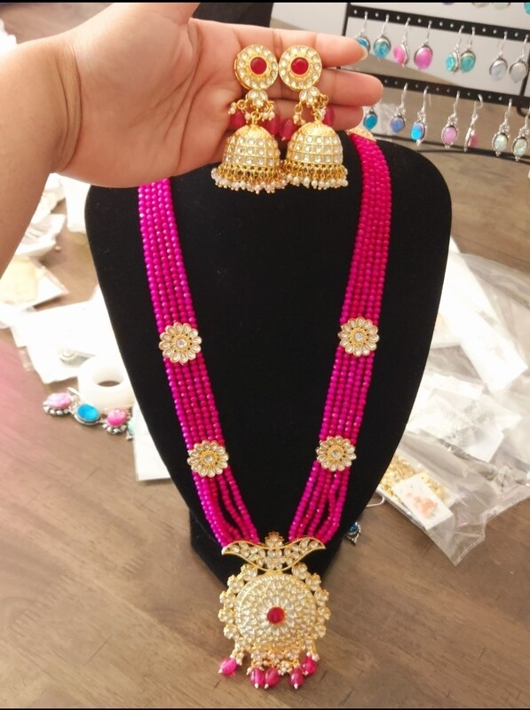 Rani pink kundan