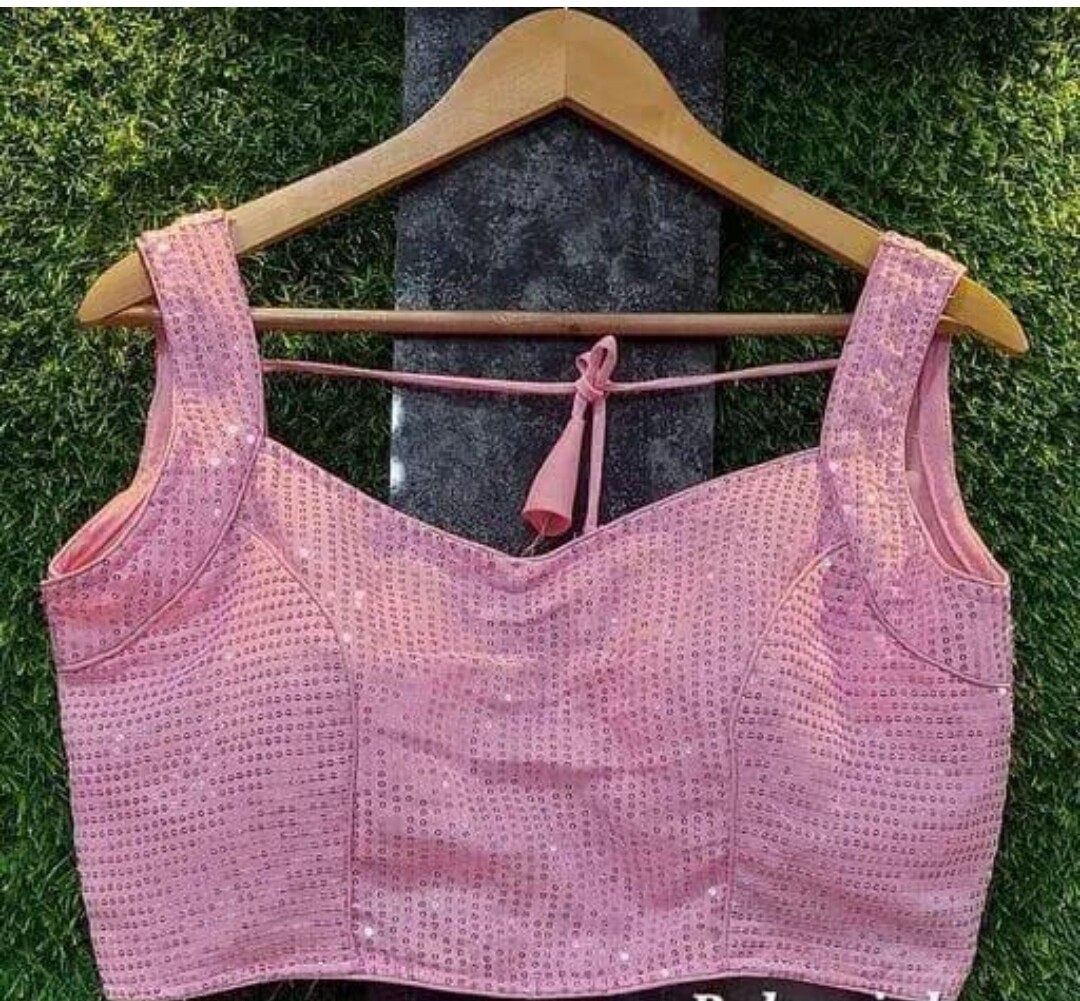 Radhi baby pink sequin blouse