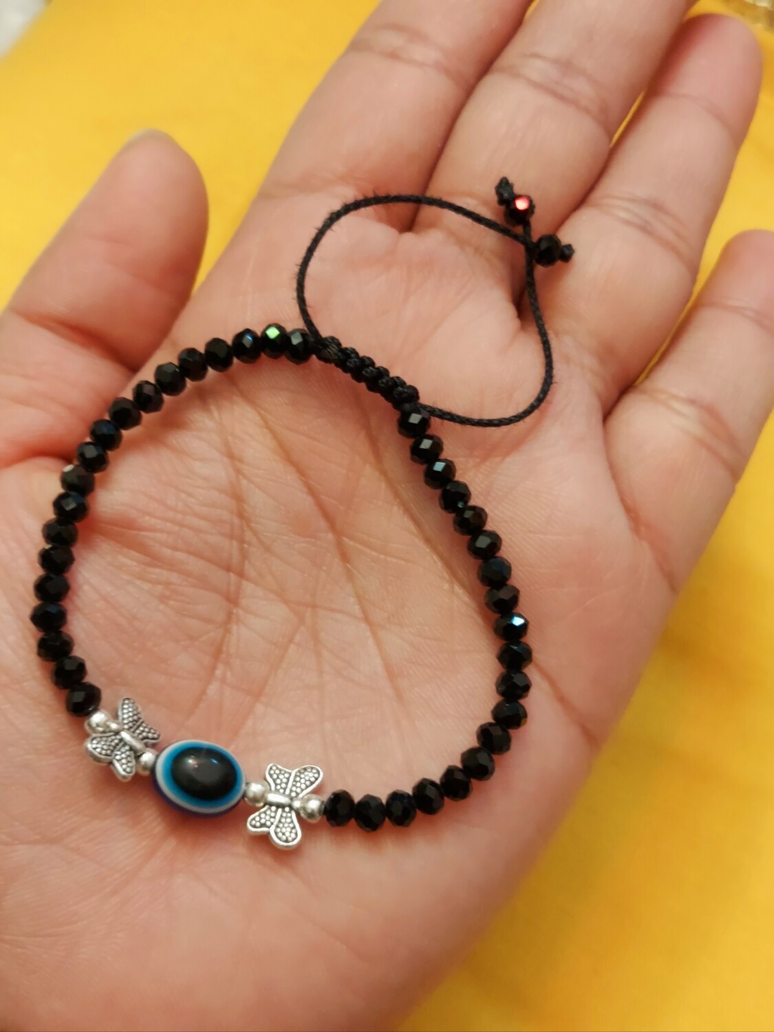 Black crystal butterfly bracelet
