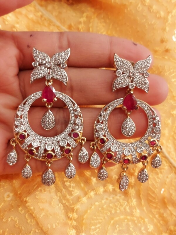 Eshana AD gold polish earing