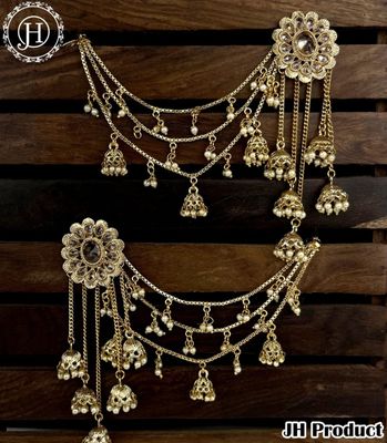 Zoya kundan stone earing chain