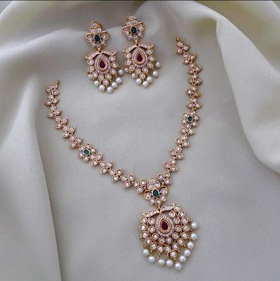 Traditional design AD stone Necklace set