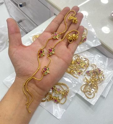 High quality Gold polish Kemp stone anklets