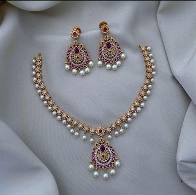 Lakshmi Traditional ruby Stone necklace set