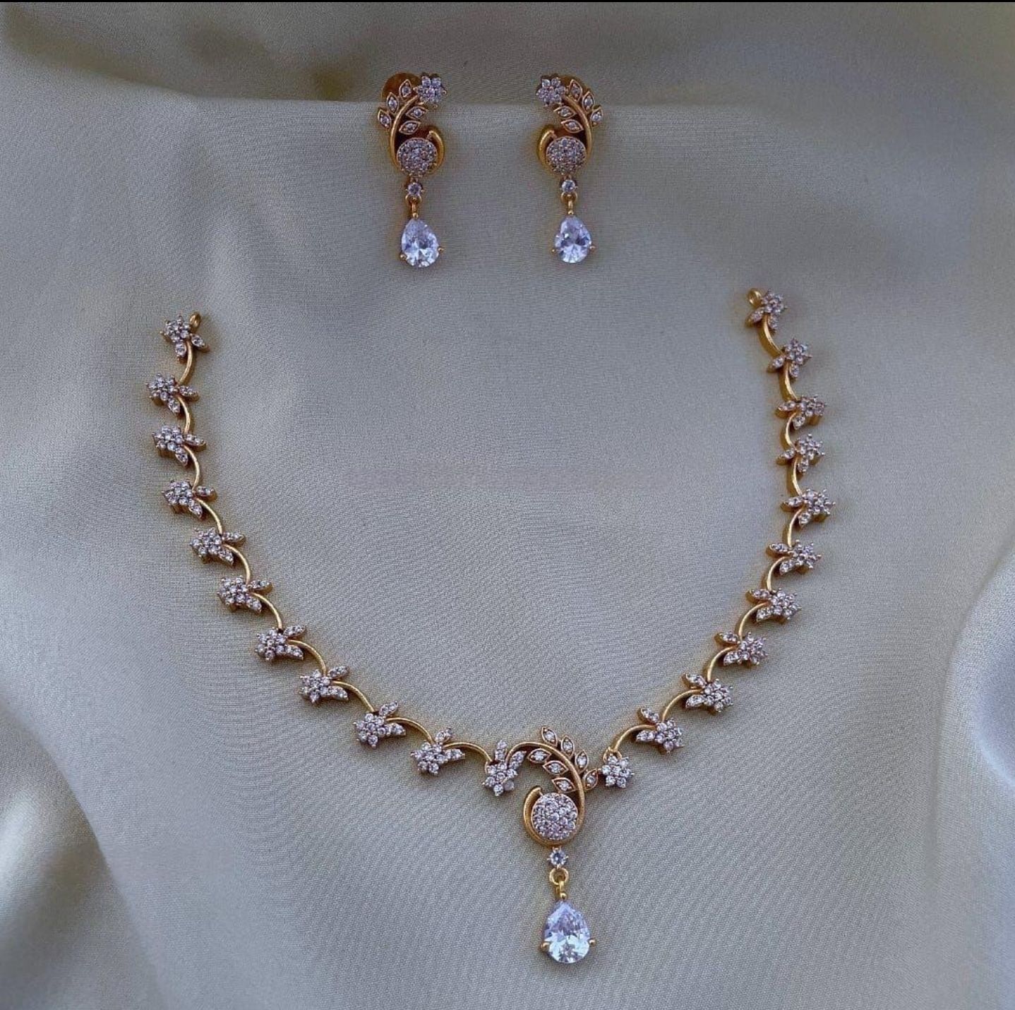 Diya AD stone necklace earing