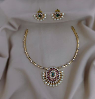 Hasli AD multi stone necklace set