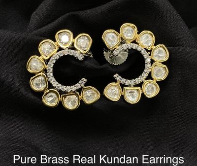 Pure brass kundan stud