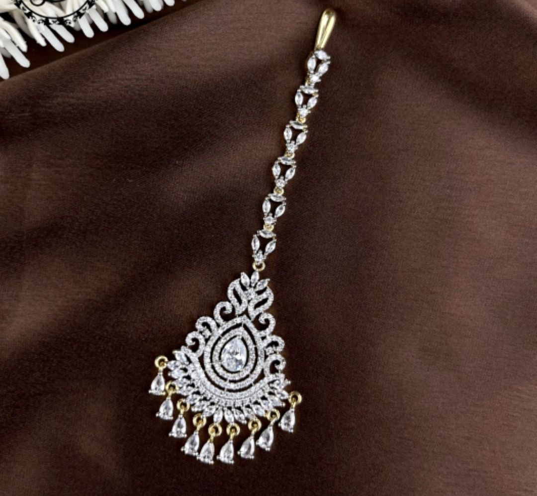 American diamond gold plated tika