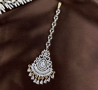 American diamond gold plated tika