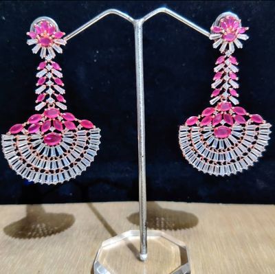 Ruby Red American diamond studded earing